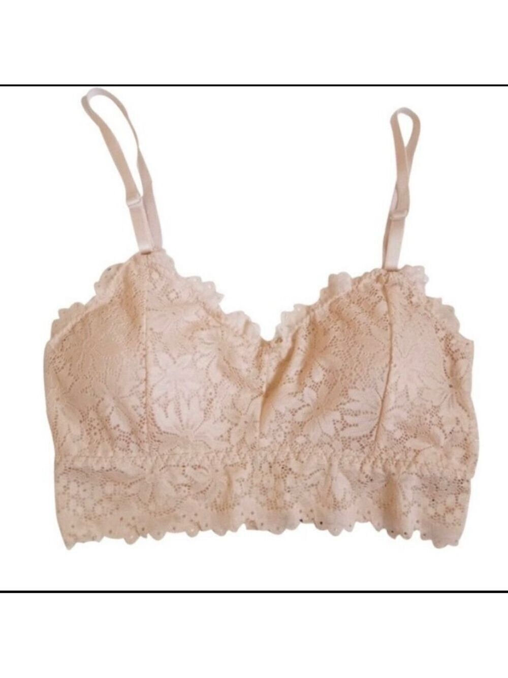 Nude Beige Lace Bralette Large